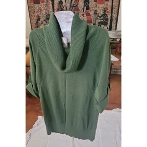 Jillian Nicole Green Cowl Neck‎ Pullover Sweater 3/4 Sleeve Women